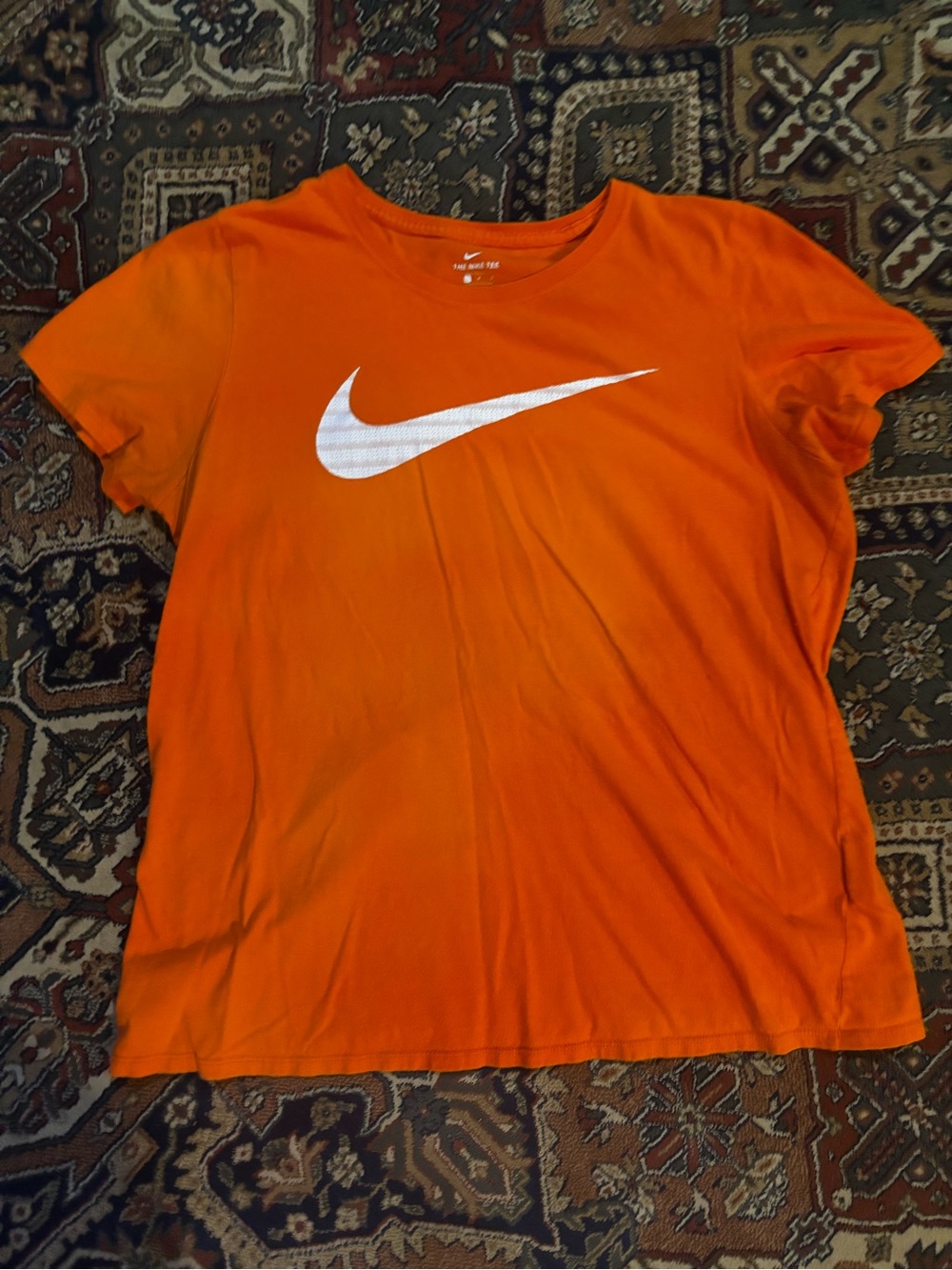 Nike Women's Bright Orange Swoosh Short Sleeve Tee